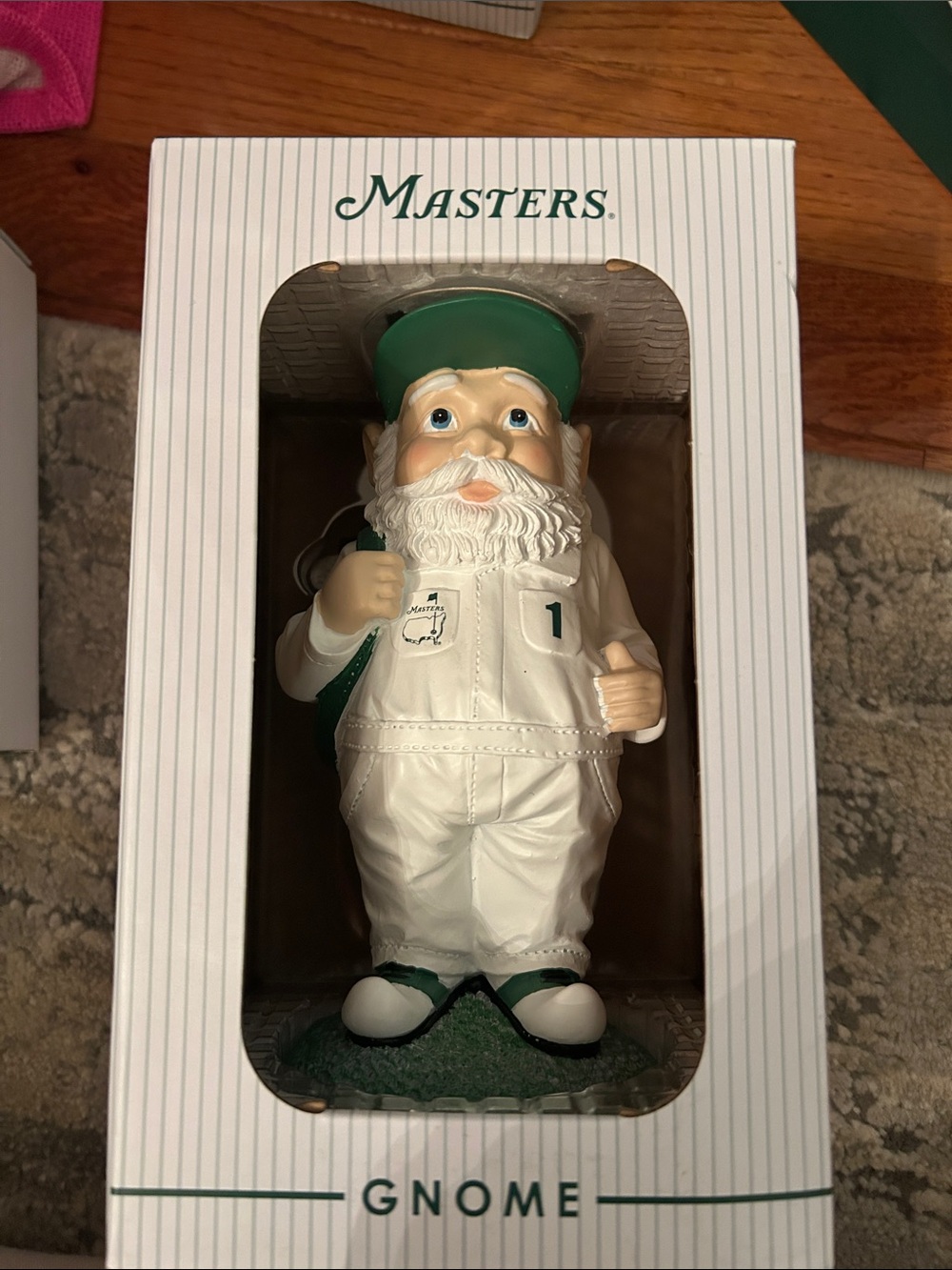 Masters White and Green Garden Gnome Figurine